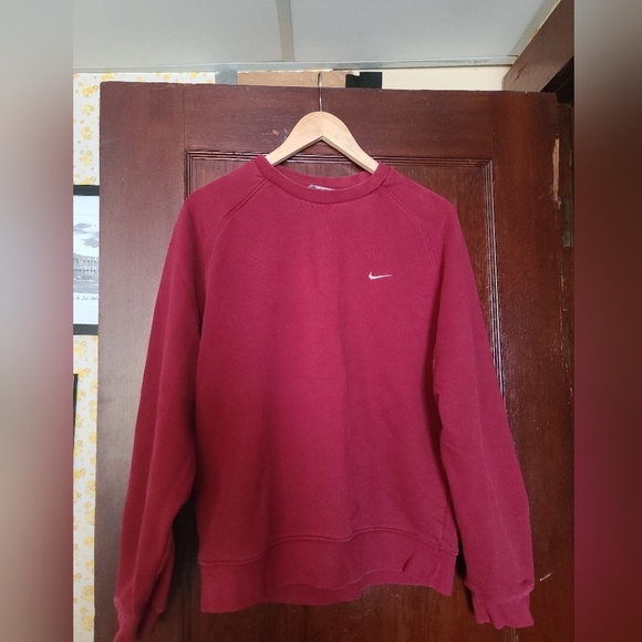 Vintage Nike Crewneck Sweatshirt m Maroon - Picture 1 of 7